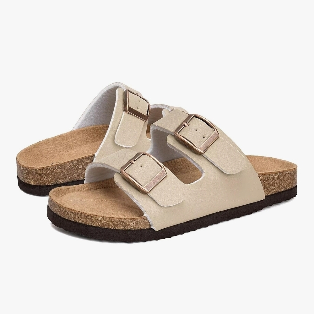 Nwot Nwt Torotto Womens sz 8.5 Slides with Cork Footbed Open Toe Adjustable Web
